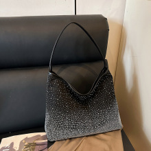 单肩包女士包高颜值布面渐变烫钻单肩腋下托特包时尚大容量通勤包