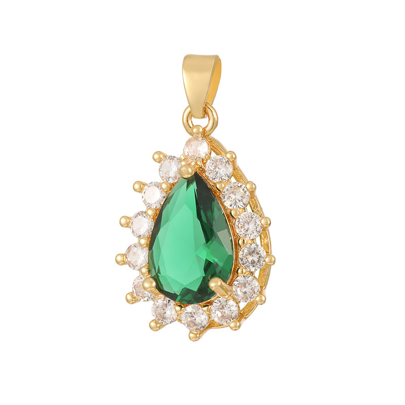 Joyas transfronterizas colgante de rubí esmeralda ligero de lujo accesorios de acero de titanio collar no decolor cadena clavícula