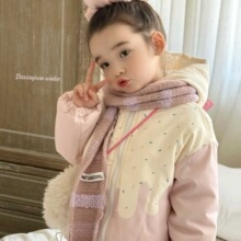 大小卷25新款女童冬款韩版撞色棉服可爱蛋糕连帽卡通加厚外套