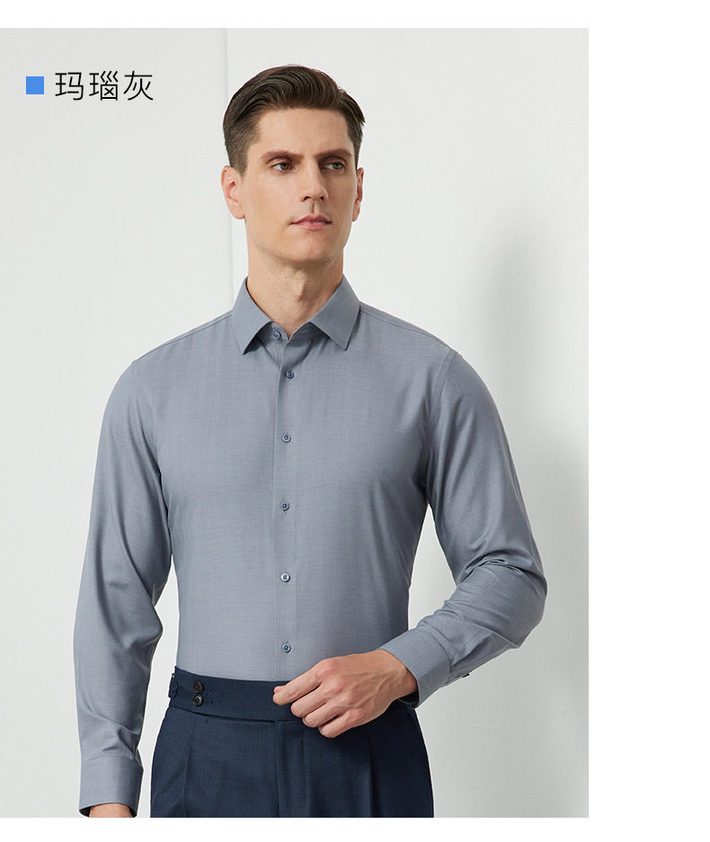 Áo sơ mi nam dài tay dày vừa pha len cừu giặt máy được, cổ vuông, phong cách công sở cao cấp — Carmine-Nam-Dài tay-33, Mã não xám nam dài tay-36, Xám xám-nam dài tay-35, Đàn hương xám-nam dài tay-37 chi tiết 19