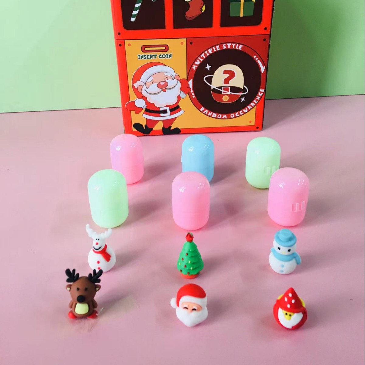 Regalos de Navidad para niños Papá Noel divertida máquina de torsión de huevos Lucky Navidad caja ciega
