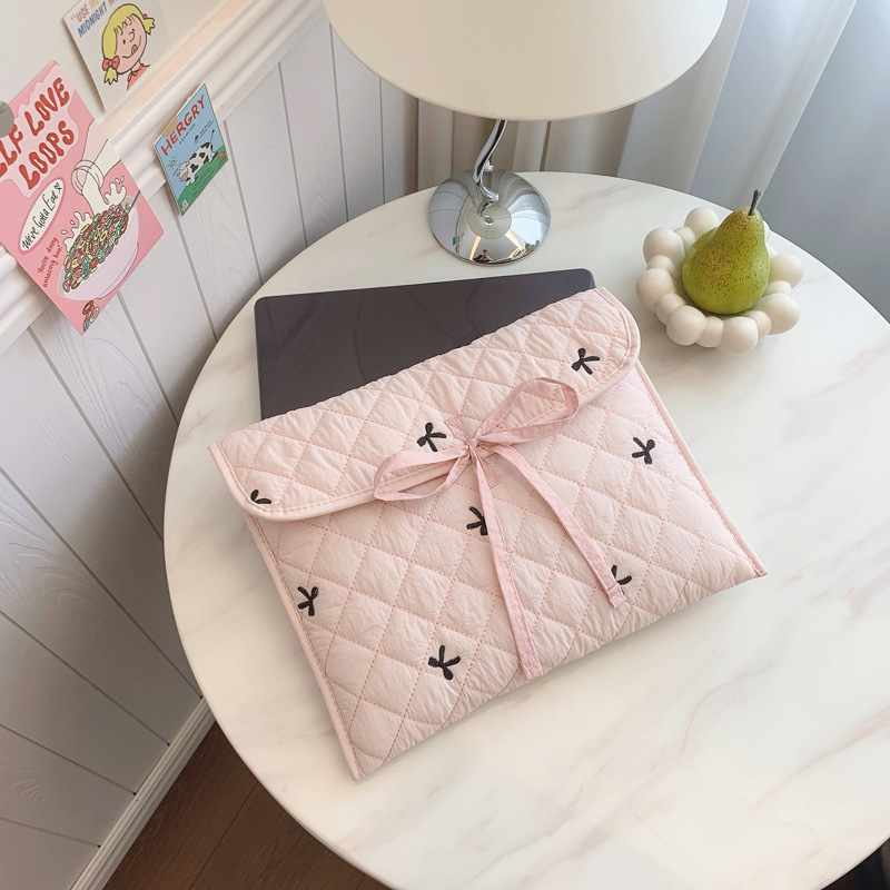 Bowknot Tablet Bag Laptop Bag Women's Gift Computer Sleeve Bag Protective Cover Cosmetic Bag Wash Bag