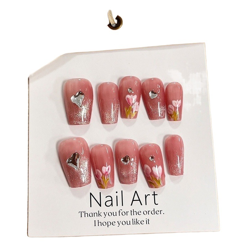 Kaiman desgaste hecho a mano uñas desmontable Internet celebridad diamante mariposa uñas pieza de uñas hecho a mano luz lujo avanzado parche de uñas