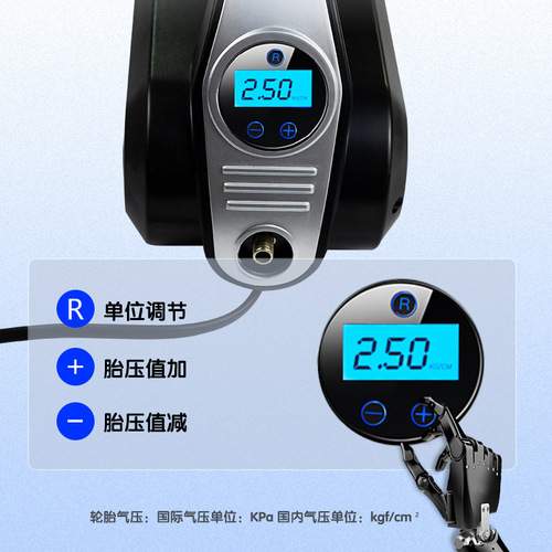 Car Multi-Function Portable Vacuum Cleaner with One-Piece Drop-Shipping Cross-Border Exclusive Four-in-One Tire Pressure Gauge, Lighting and Inflation Pump