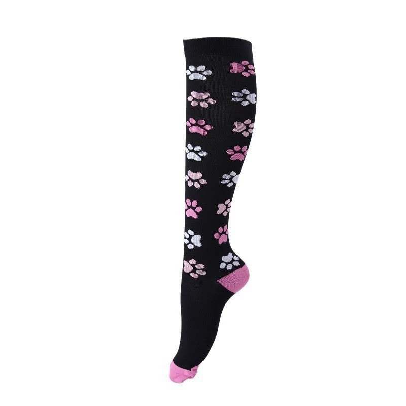 Compression Running Socks, Unisex Jacquard Knee-High Socks, Multiple Patterns, S/M & L/XL