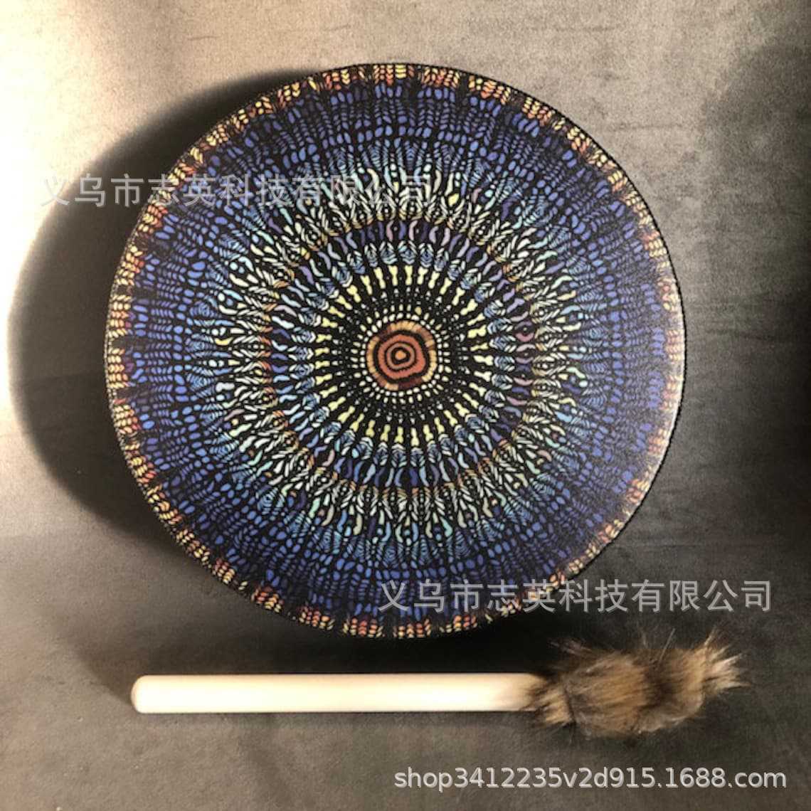 Instrumento de percusión de tambor de ojo de luna dorado para decoración de festivales transfronterizos de nuevos productos de 2024, artesanía hecha a mano, arte de percusión.