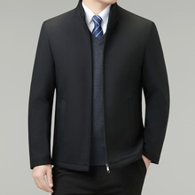 品牌冬季新款男士保暖厚款棉服立领中老年简约大码爸爸装休闲棉衣