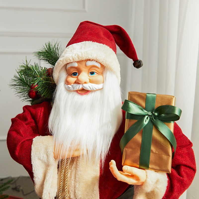 Nuevo adorno de muñeca de Santa Claus de Amazon Decoración de escena navideña Decoración de escritorio de ventana de hotel