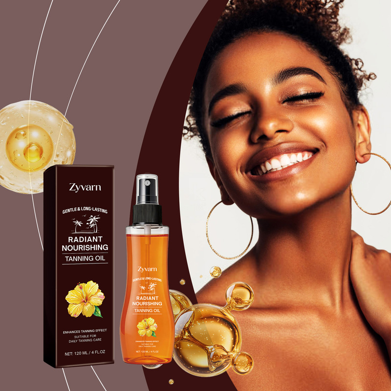 Zyvarn Shine Enhancing Tanning Oil for Summer, Bronze Wheat Skin Tone, Even Tanning Care, Refreshing and Brightening Skin Care