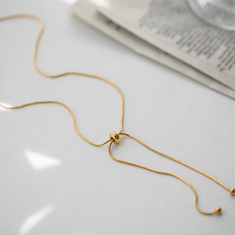 Fashion Adjustable Creative Titamium Steel Necklace Simple Collarbone Chain display picture 5