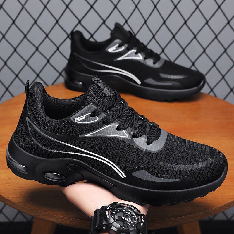 Zapatos de hombre nuevo comercio exterior transfronterizo zapatos de hombre estilo coreano tejido volador cojín de aire zapatos de suela blanda tendencia de moda zapatos deportivos transpirables hombres