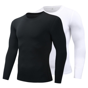 Tights Men's Long-Sleeved Elastic Breathable Quick-Drying Base Layer Kidsren's Adult Basketball Running Sports Training Fitness Clothes