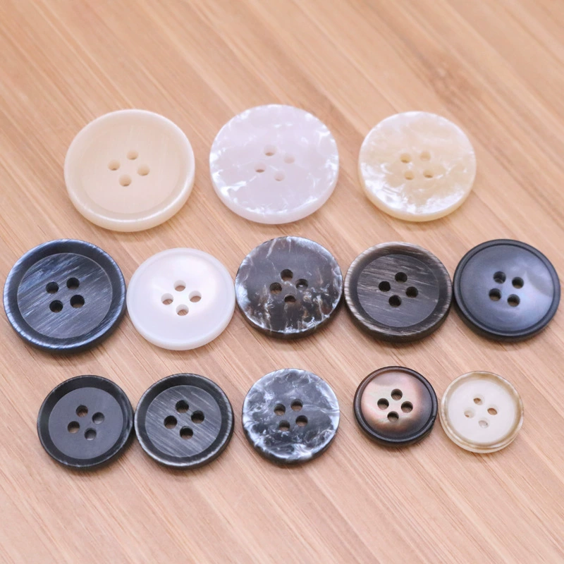 Four-eye button thin edge resin button coat windbreaker button wholesale high-end suit button resin button hand-stitched button