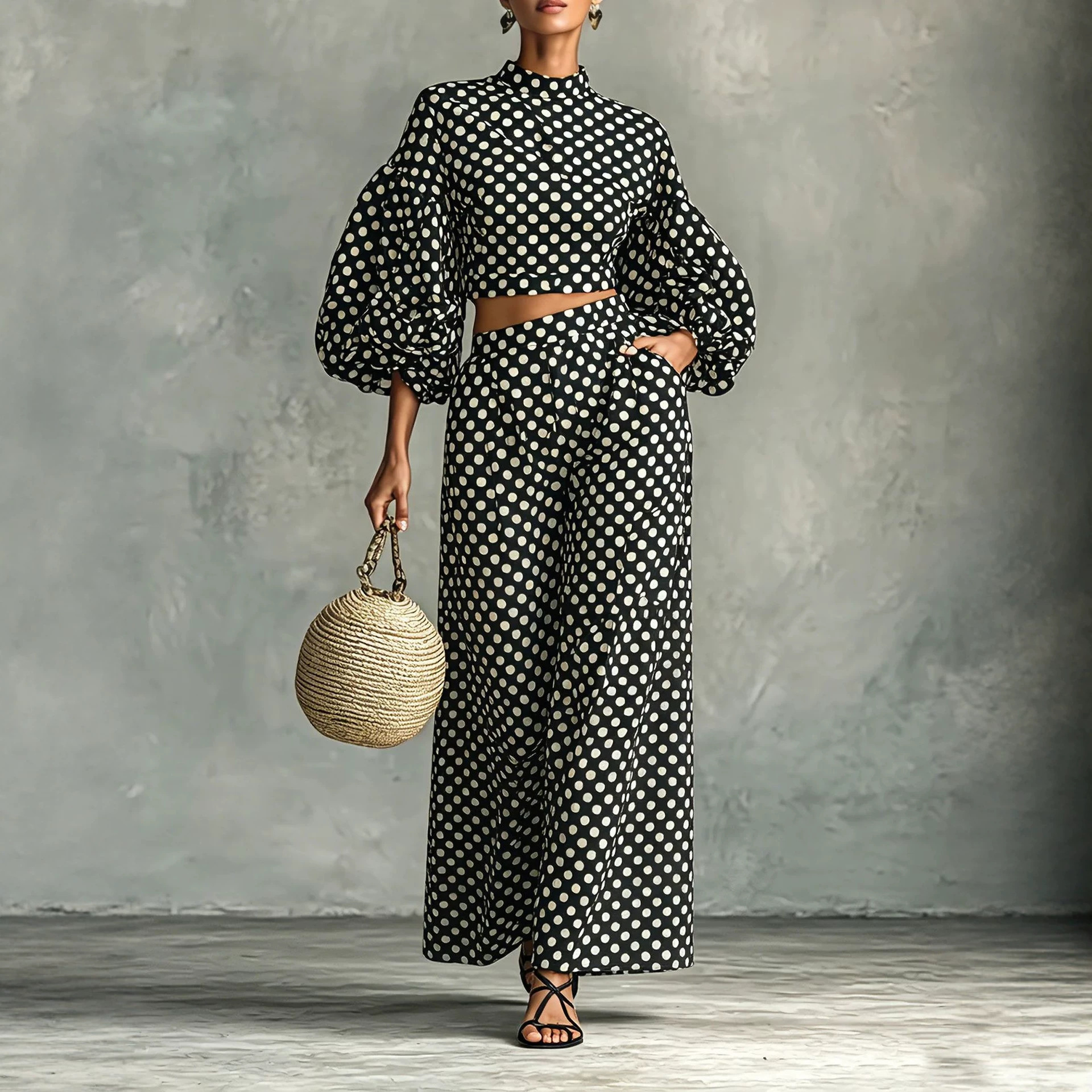 2026 Cross-border Autumn European And American Women's Fashion Polka...