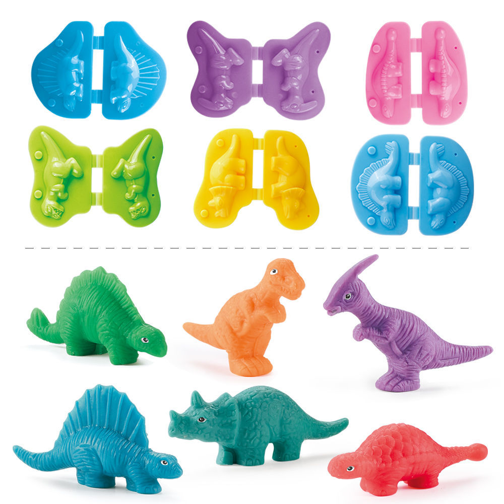 Transfronterizo Venta caliente dinosaurio de color arcilla traje de juguete fruta animal marino plastilina herramienta molde entrega de una sola pieza