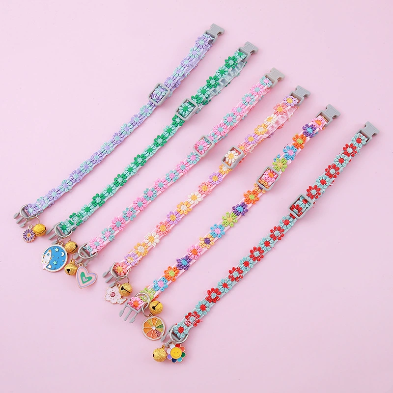 Трансграничные товары для животных ins ветер красочный кружевной цветок ошейник