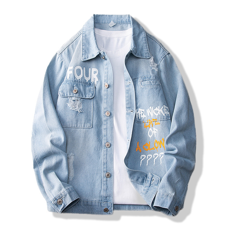 Denim Jacket Men's Spring and Autumn Casual Trendy 2025 New Fresh Men's Workwear Jacket Top Clothing