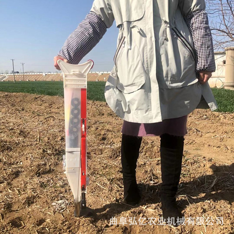 手提免间苗双筒播种器玉米棉花大豆花生点播器轻便小型农田补种器
