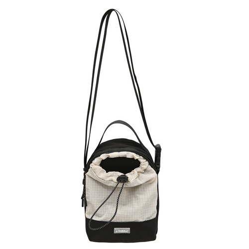 Portable and Versatile Outdoor Crossbody Bag with Phone Pocket, Fashionable New Rope Drawstring Shoulder Bag for Men and Women, Smart Couples' Choice
