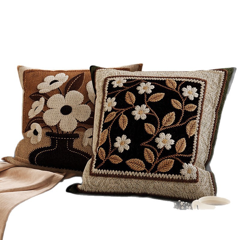 Sofá de estilo medieval almohada retro almohada doméstica cabezal de cama almohada de cama almohada de ventana con núcleo desmontable y lavable