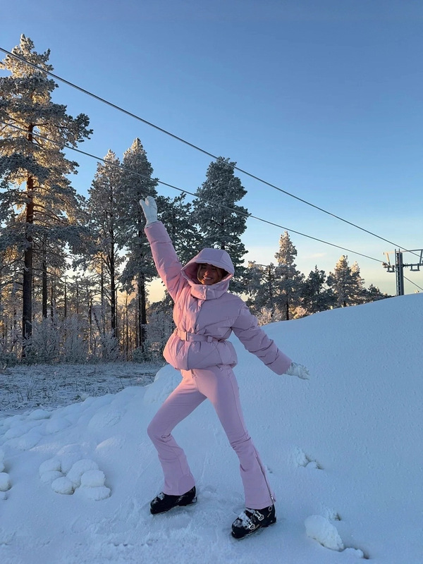 现货2025冬季ALO欧美风加绒加厚百搭滑雪服收腰棉服外套保暖宽松|undefined