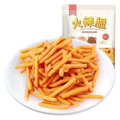 一件代發三隻松鼠火辣脆105g/袋薯條膨化小零食香脆休閒零食