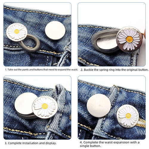 Waist expansion magic spring jeans telescopic extension nail-free seam-free buckle waist elastic size removable adjustable buckle
