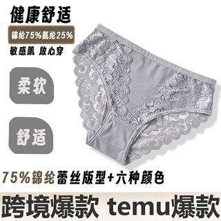 跨境 Temu 爆款女士蕾丝内裤 锦纶透气 柔软亲肤女内裤 现货批发