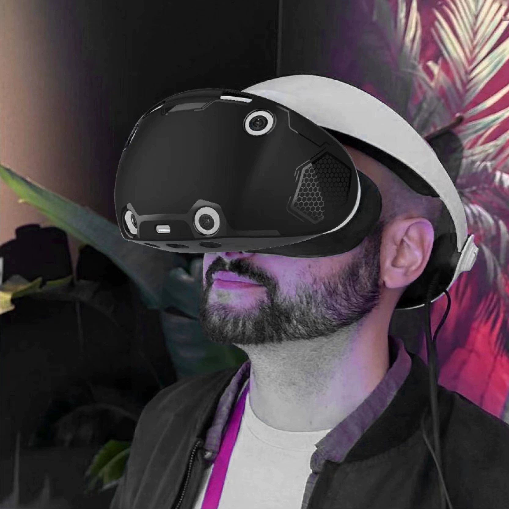 Шлем PSVR2 TPU все-в-одном защитный чехол для очков PSVR2 с ручкой защитная крышка GP-520