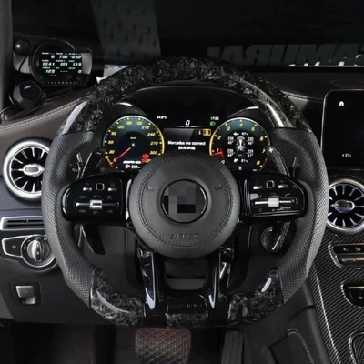 Suitable for Mercedes-Benz old models modified with new AMG carbon fiber steering wheel AECSG-class GLC260GLECLSGT