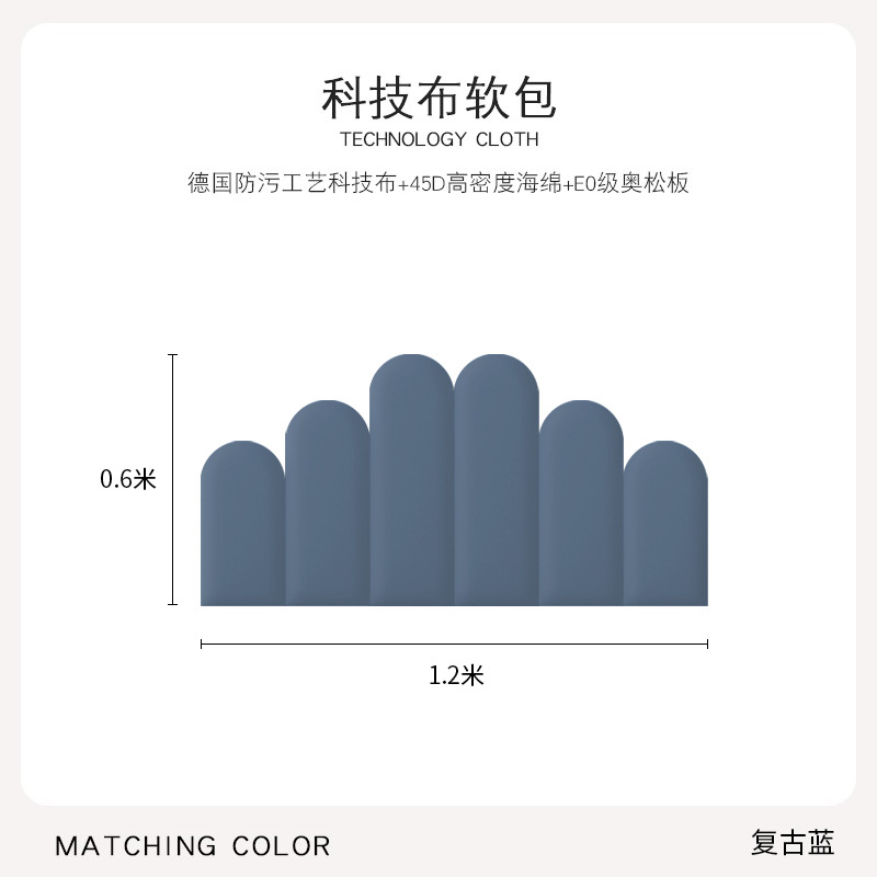 [Bleu rétro] 1,2 mètre de large * 0,6 mètre de haut / Normes