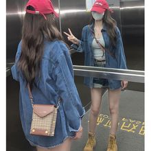 叠穿衬衣牛仔外套女韩版宽松2024秋季新款薄款正肩小个子搭配衬衣