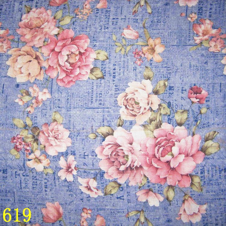 批发蓝色牛仔布风格印花竹节布工艺品盒礼品盒布十字格竹麻印花布