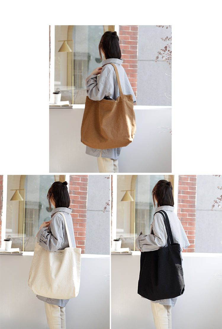 Women's Large Canvas Solid Color Basic Classic Style Open Canvas Bag display picture 13