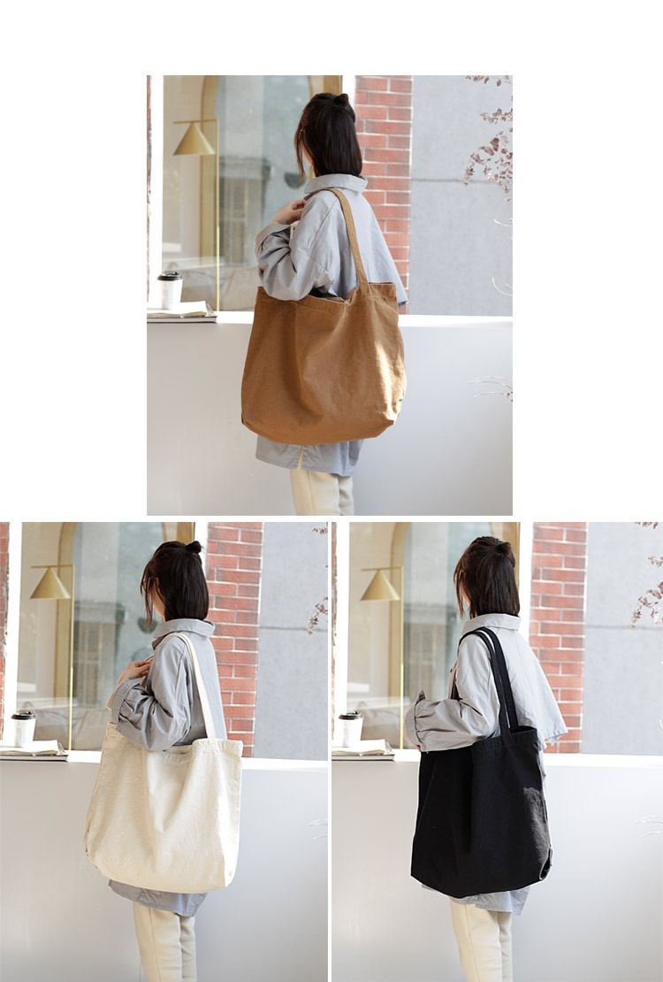 Femmes Grande Toile Couleur Unie De Base Style Classique Ouvert Sac De Toile display picture 13