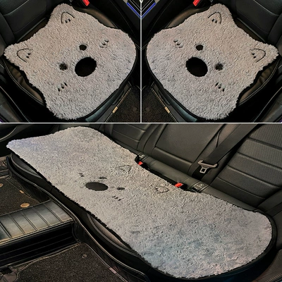 Seat cushion, seat cover Stuffed Warm Seat Cover 25 - winter-plush-west-highland-cute-puppy-gray-cushion-set-of-3-no-specifications