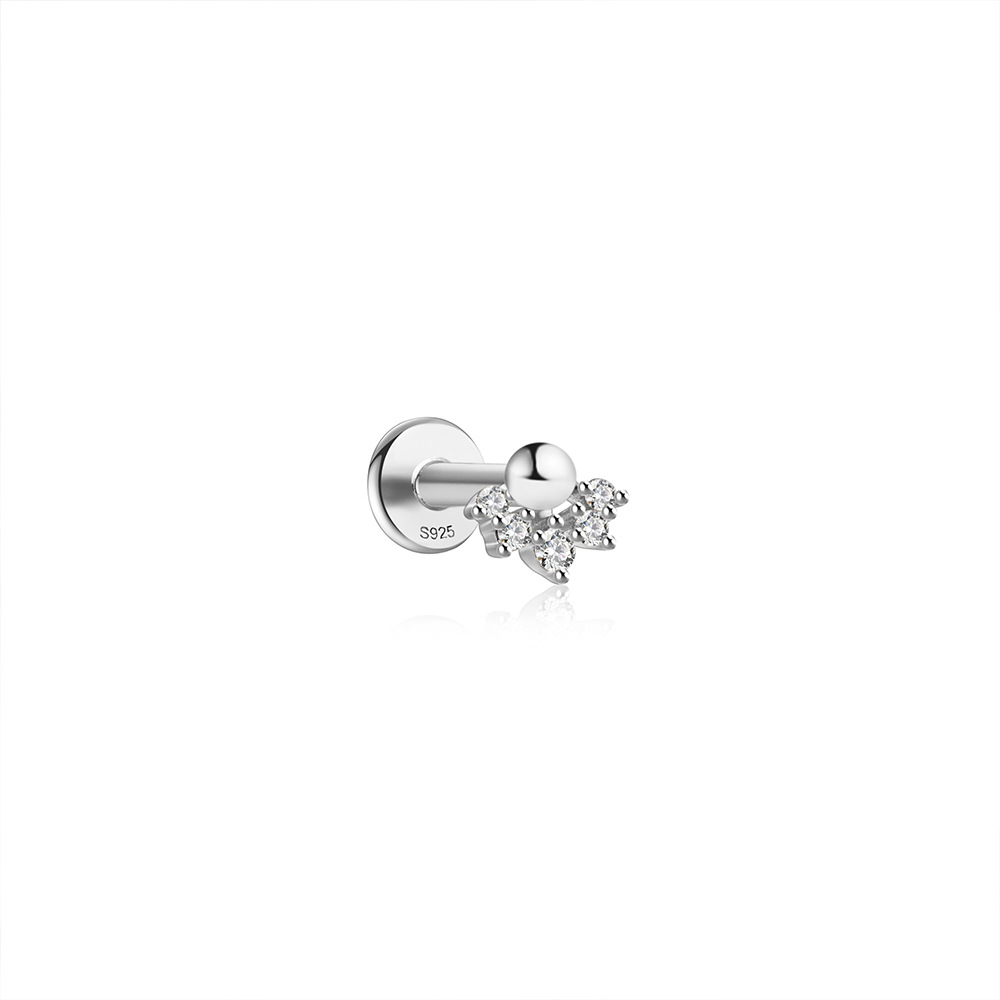 1 Pièce Boucles D'Oreilles Cartilage Décontractée Style Simple Géométrique Noeud D'Arc Argent Sterling Placage Incruster Zircon Boucles D'Oreilles Cartilage display picture 66