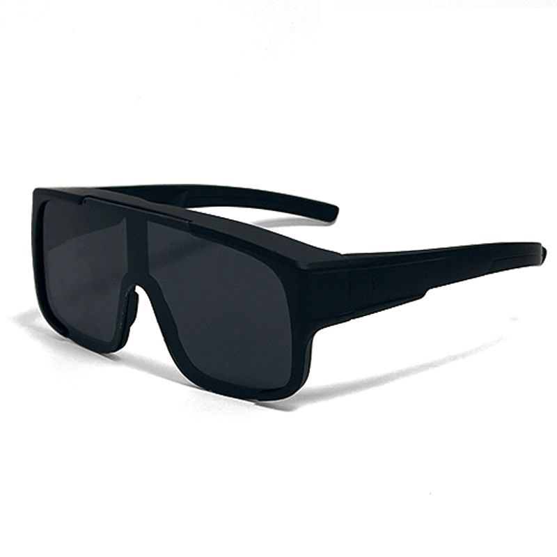 Серые линзы в черной оправе (можно носить очки для близорукости)