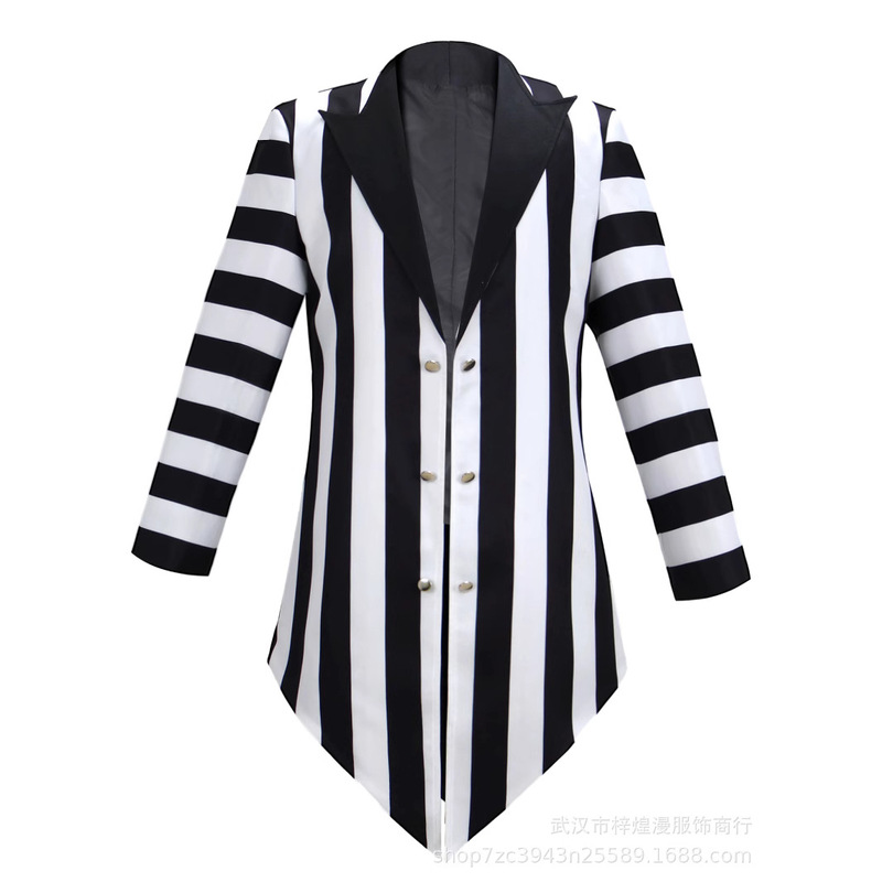 Cross-border Explosions Sheol Beetle Juice Black and White Striped Tuxedo cosplay Holiday Party Costume Cross-border Explosions Sheol Beetle Juice Black and White Striped Tuxedo cosplay Holiday Party Costume