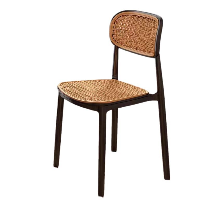 silla de caña silla de comedor medieval nórdica espesa casera de plástico apilando respaldo comercial pequeña casa mesa y silla de ocio