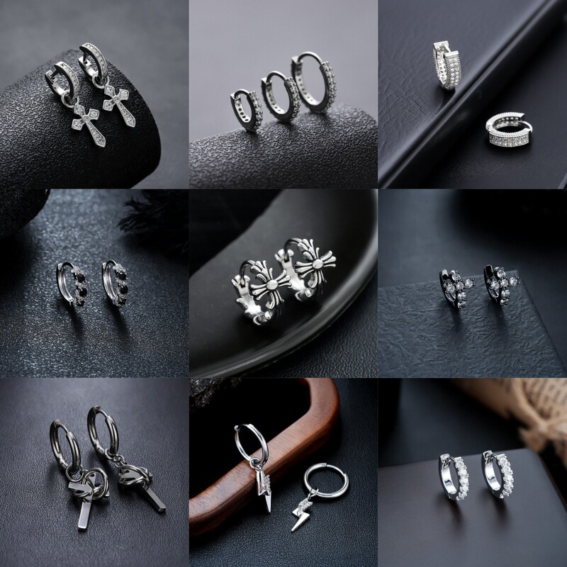 Cross-Border Zircon Cross Earrings for Men, Plain Hoop Earrings, Lightning Ear Clips, Ear Pendants, Ear Accessories for Women, Tiktok Live Sample Cross-Border Zircon Cross Earrings for Men, Plain Hoop Earrings, Lightning Ear Clips, Ear Pendants, Ear Accessories for Women, Tiktok Live Sample