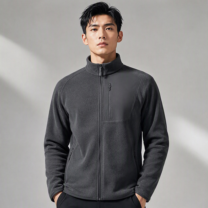 Outdoor sports stand-up collar fleece sweatshirt, new autumn and winter commuter jacket, warm fleece cardigan sweatshirt, men's fleece jacket Outdoor sports stand-up collar fleece sweatshirt, new autumn and winter commuter jacket, warm fleece cardigan sweatshirt, men's fleece jacket