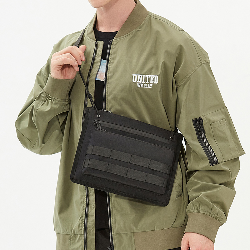 Bolsa de Mensajero de marca de moda bolso de hombro portátil de los hombres de moda Bolsa de pecho de herramientas de estilo japonés Bolsa de mensajero de los hombres bolsa de hombro casual