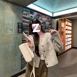 加内里粗花毛呢小香风外套女2026秋冬法式气质短款千金感开衫上衣