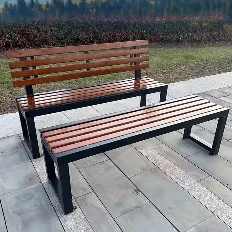 Stainless steel park bench, outdoor long bench, leisure seat, iron frame long bench, courtyard square open-air rest bench Stainless steel park bench, outdoor long bench, leisure seat, iron frame long bench, courtyard square open-air rest bench
