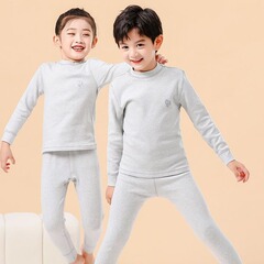 無骨舒毛彩綿子供下着セット男の子と女の子の純綿の家の弾力性があります。