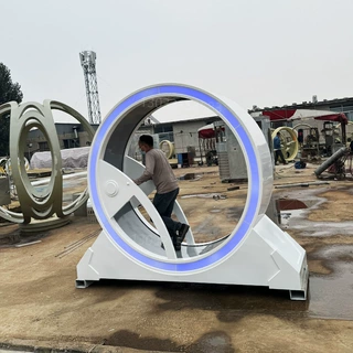 整体旋转圆形跑步机 互动娱乐健身一体无动力装置游戏道具太空环