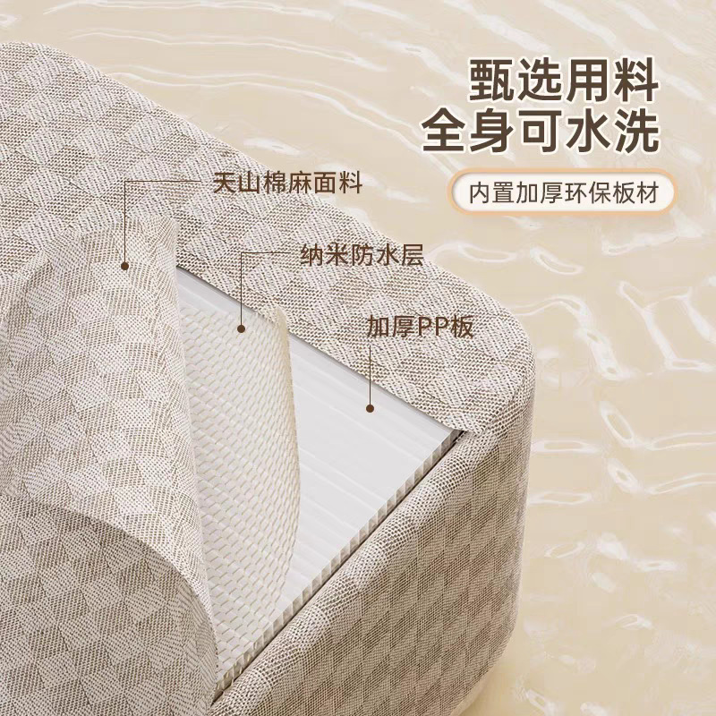 棋盘格26升衣柜衣服收纳箱家用可折叠水洗整理收纳盒3.8钢架PP板|undefined