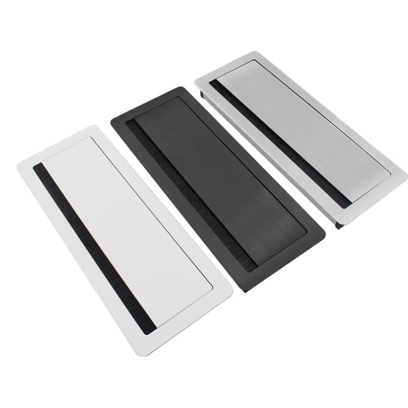 Caja de rosca de aleación de aluminio de escritorio TV gabinete enhebrar agujero cubierta computadora escritorio enhebrar agujero cepillo enhebrar cubierta decorativa