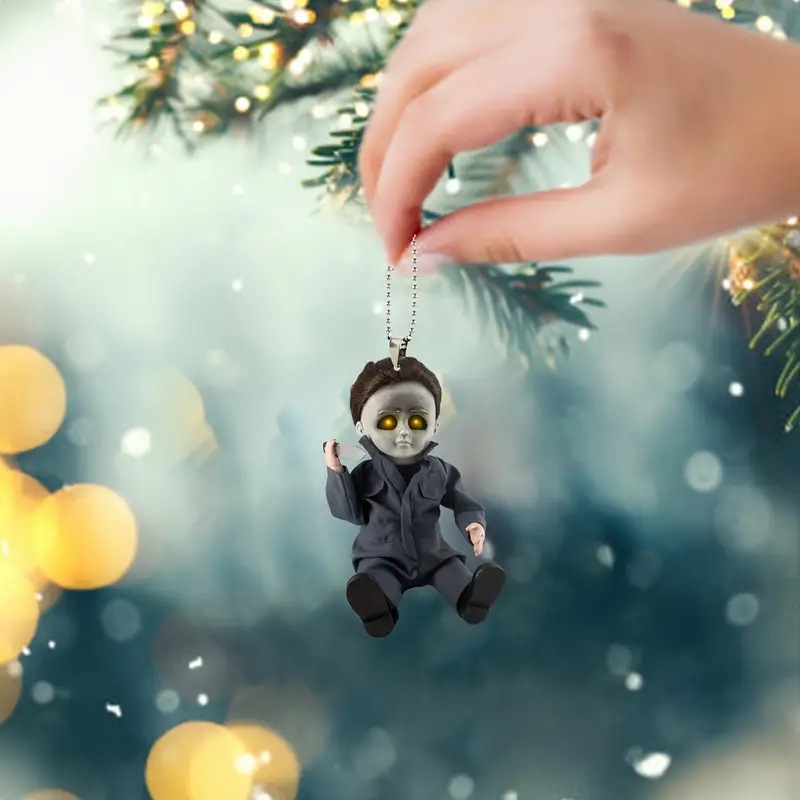 Nuevo 2D2D cross-border adorable automóvil acrílico decoración de árbol de Navidad creativo personaje de dibujos animados colgante image 3